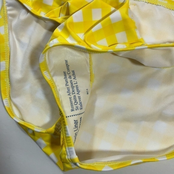 Cremiux Yellow Check 2 Piece Swimsuit L - Picture 9 of 12